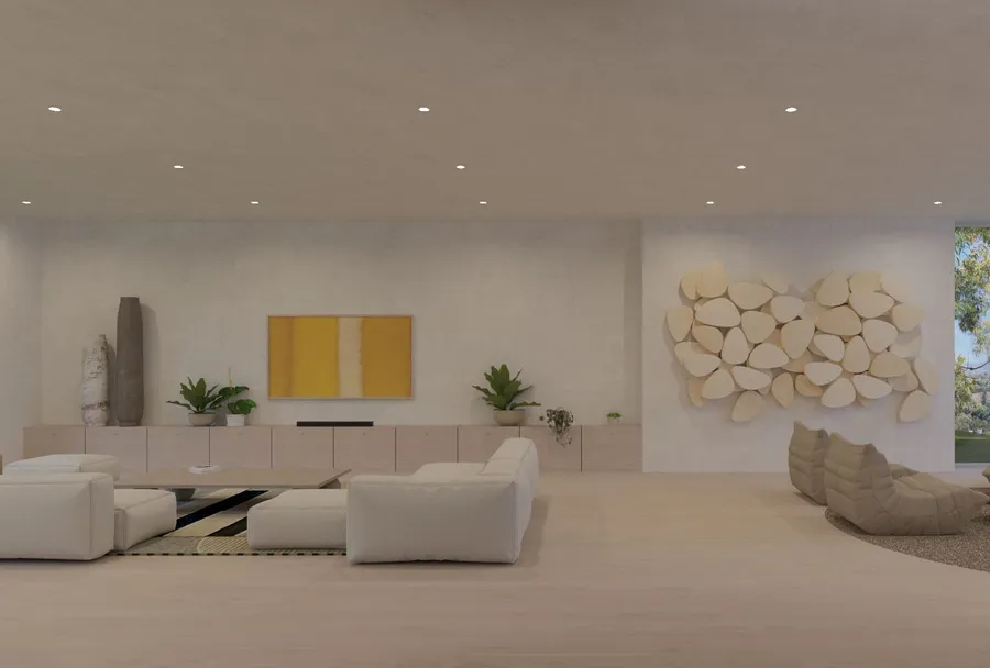620 Adelaide Drive, Santa Monica, CA: Living room (rendering)