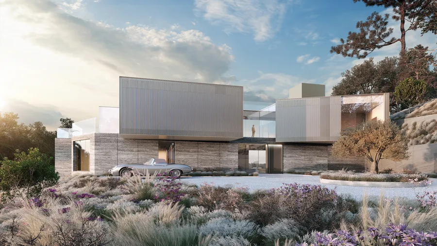 960 Stradella Road, Bel Air, CA: Entrance (rendering)
